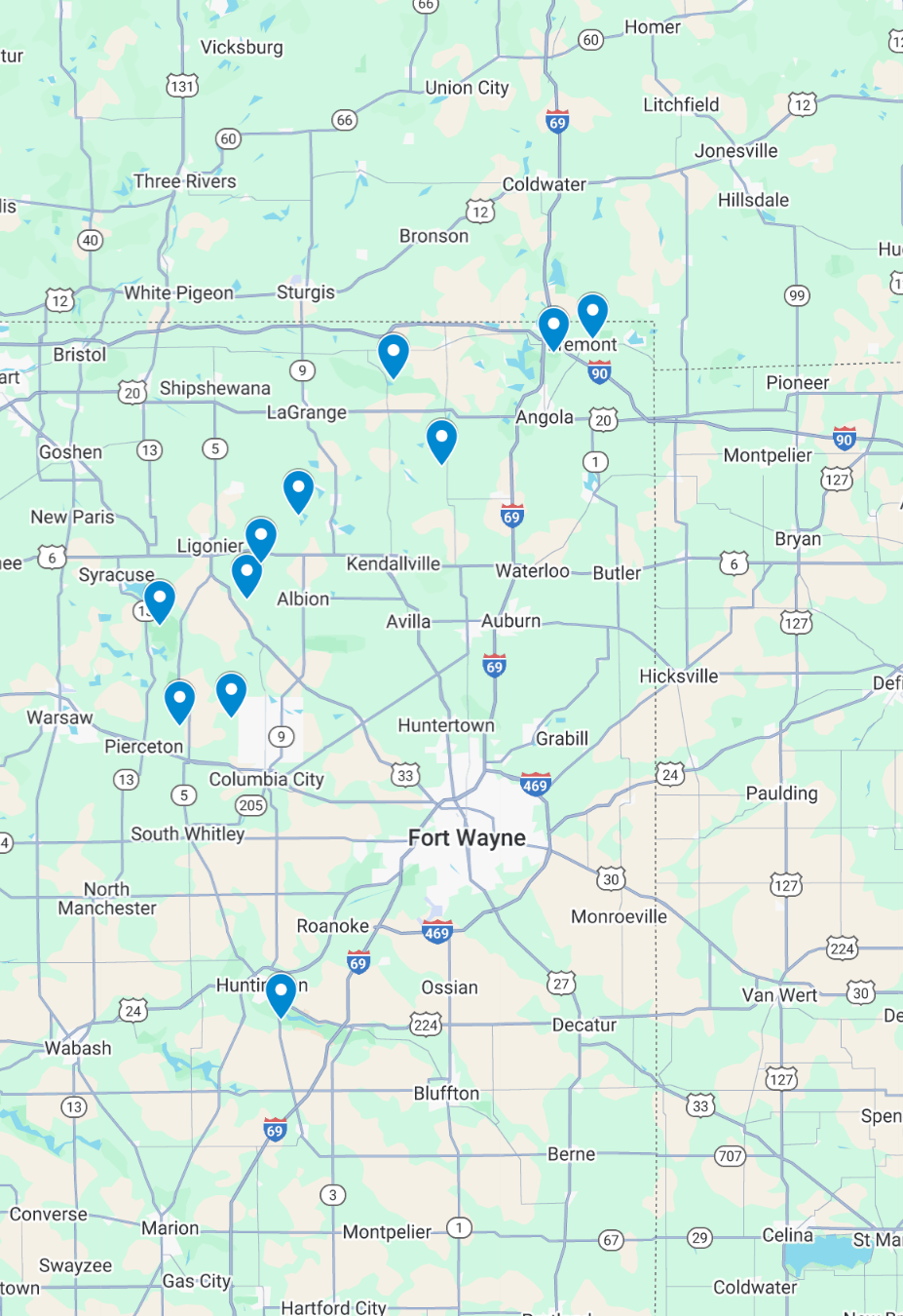 fort wayne, In FWA Map